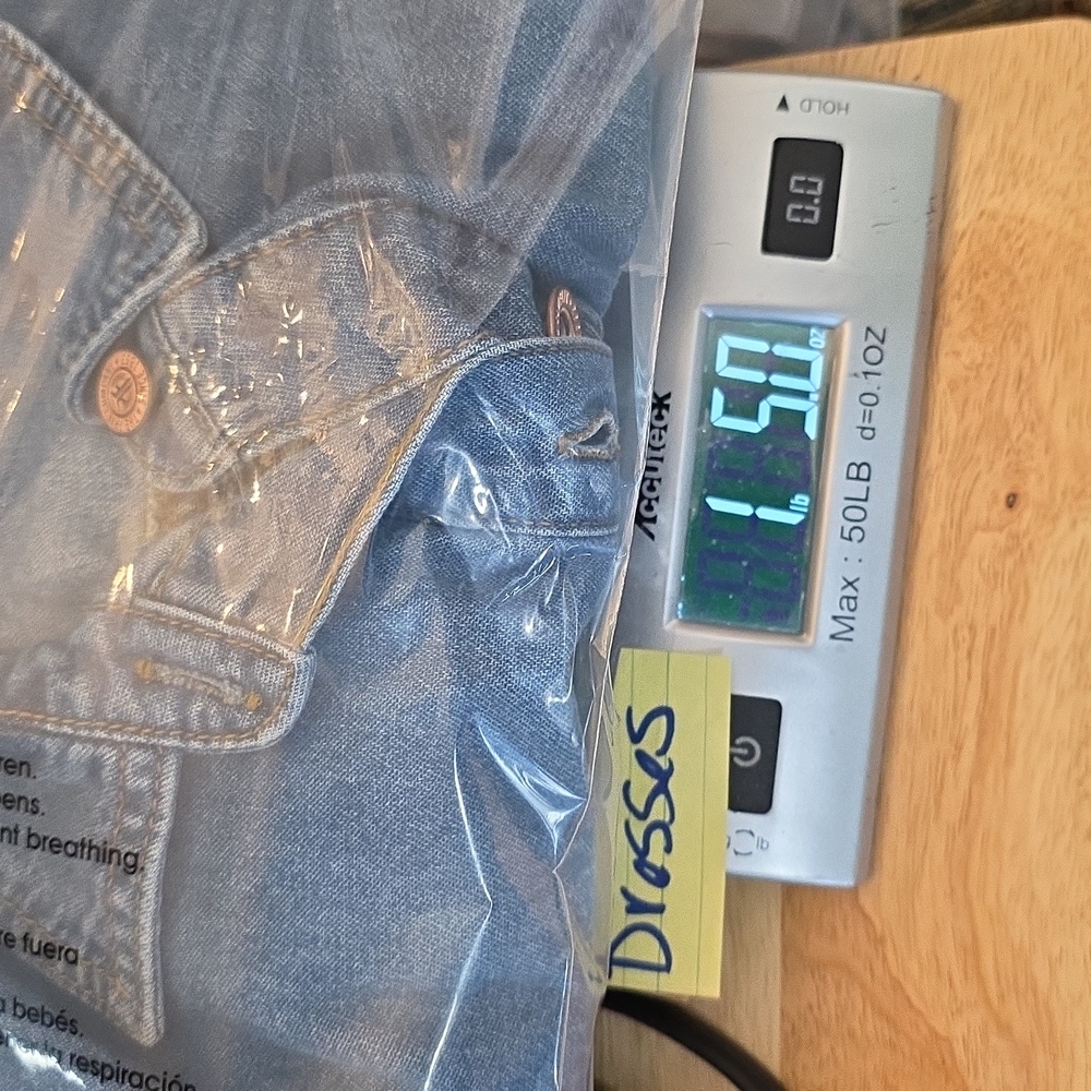 Frye Denim Shirt Dress Medium Button Front Long Sleeve Jean Dress - Picture 14 of 14